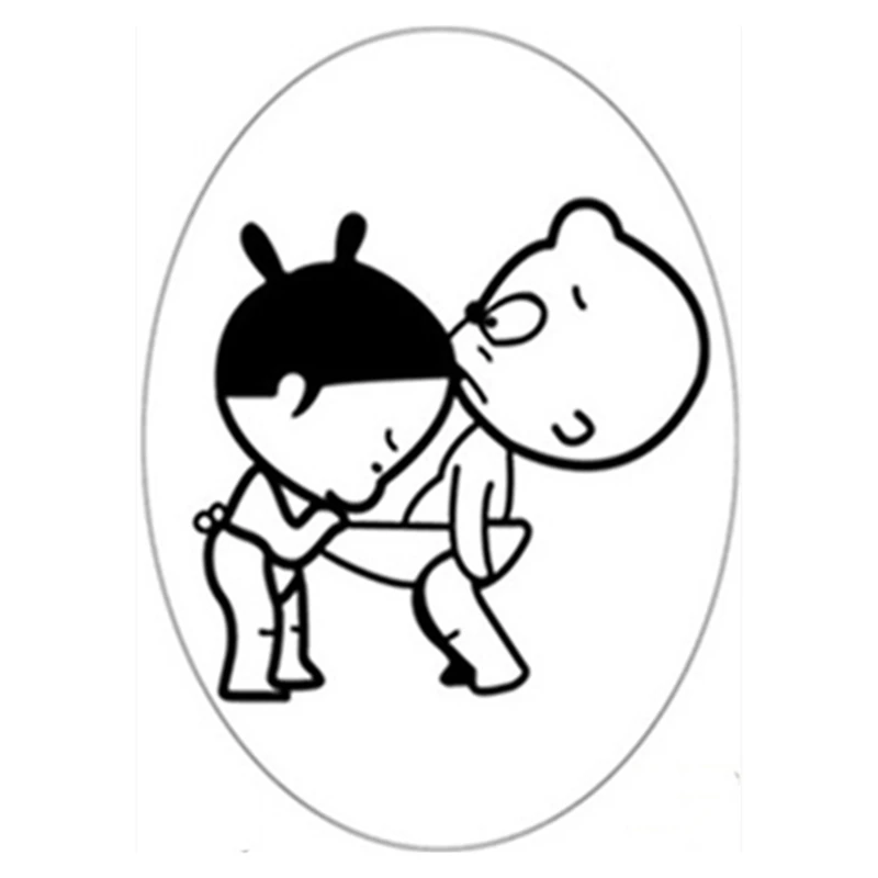 Забавные наклейки на унитаз любопытный мальчик девочка 3d Виниловые стену для