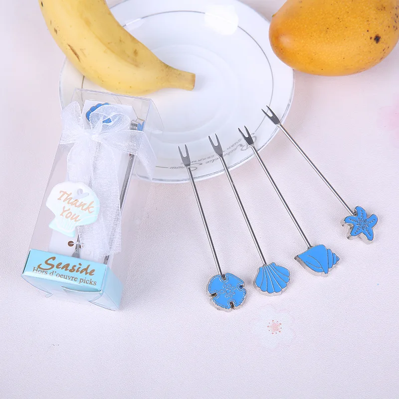 4 шт./компл. набор вилок из нержавеющей стали для торта с фруктами Свадебный