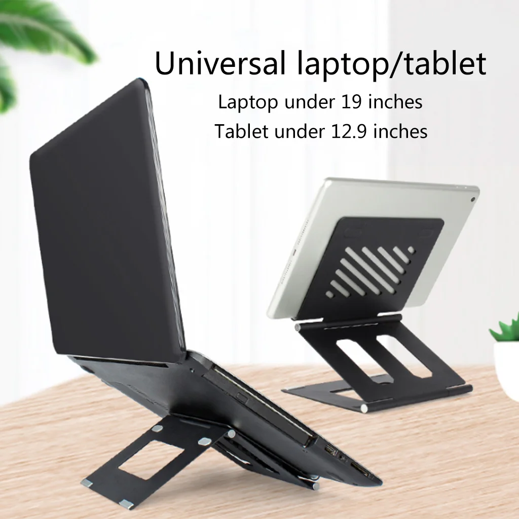 

Foldable Laptop Holder Rack Cooling Bracket Tablets Portable Stand for 10-18 in Notebook PC Riser Pad Support