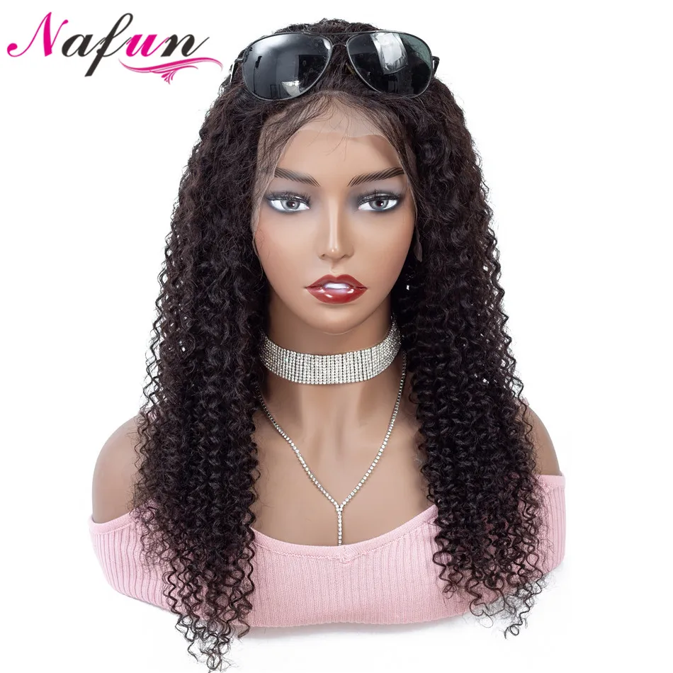 NAFUN парики из натуральных волос на кружеве с волосами младенца для черных женщин
