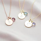 Подвески с гравировкой имени для женщин, 12 камней по месяцу рождения, ожерелья для мам, подарки на день матери, ювелирные изделия, рождественский подарок, оптовая продажа