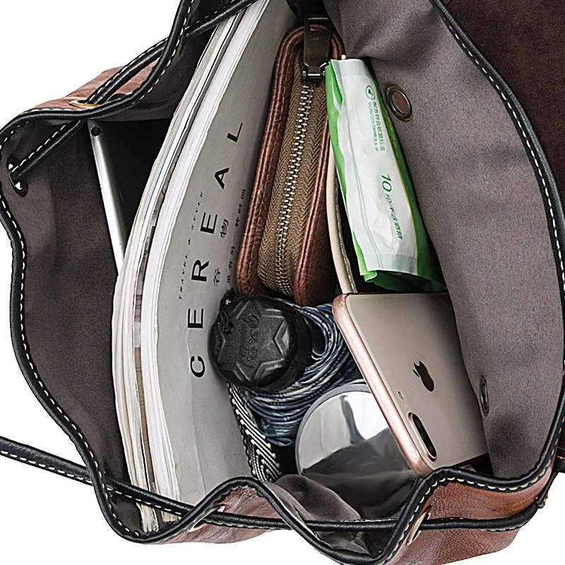 

GAGACIA Fashion Backpacks For Female Cowhide Backpacks Cover Women's Genuine Leather Bagpack Girls Travel Bag Lady College Bags