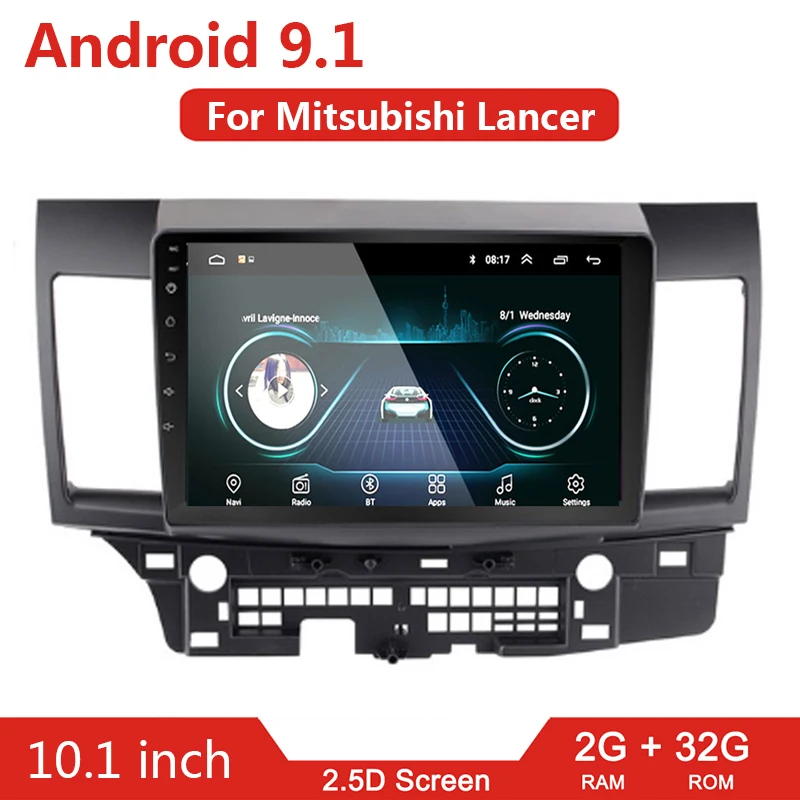 Автомобильный мультимедийный видеоплеер 2 Din на Android 9 1 для Mitsubishi Lancer 2008 2016 радио GPS
