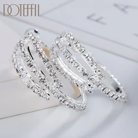 doteffil 925 sterling silver gold black 31mm aaa zircon earrings women party gift fashion wedding engagement charm jewelry