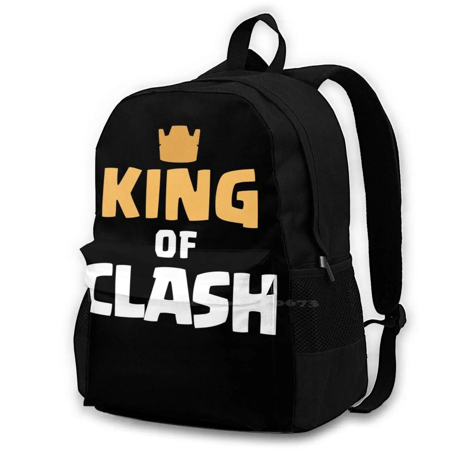 

King Of Clash - School Bag Big Capacity Backpack Laptop 15 Inch King Of Clash King King Of King Of King Coc Clans King King