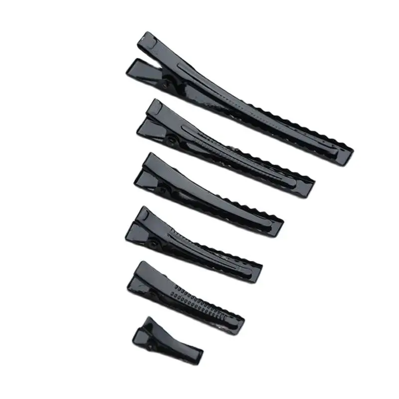 Черная Металлическая Заколка-крокодил с одним зубцом металлическая