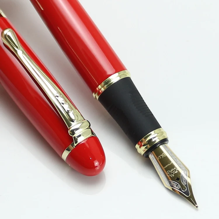 JINHAO X450 яркий красный золотой зажим и отделка перо с широким основанием авторучка