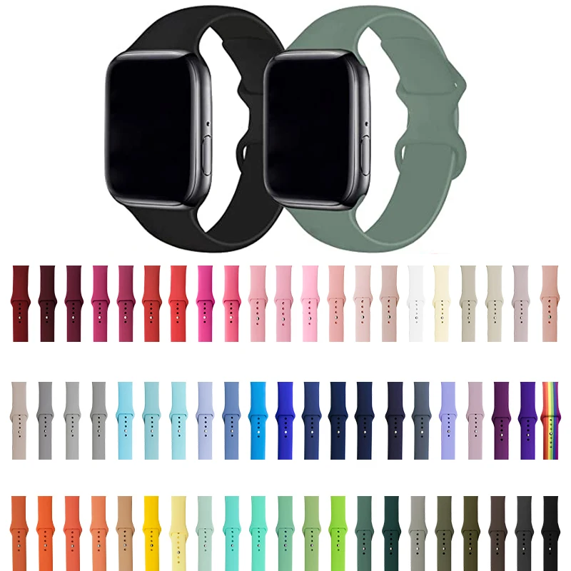 

For Apple Watch Band 38mm 40mm Soft Silicone Sport Band Replacement Straps for iWatch Series 6/5/4/3/2/1/SE 42mm 44mm