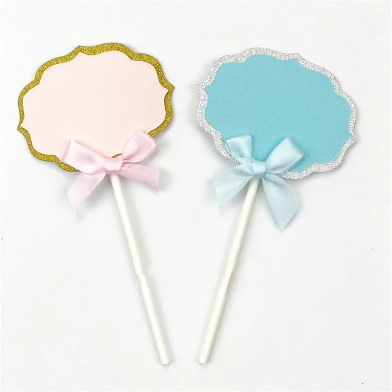 5/10pcs Торт топпера розовый и голубой номер 1 Топпинг для кексов Baby Shower 1st год Дети