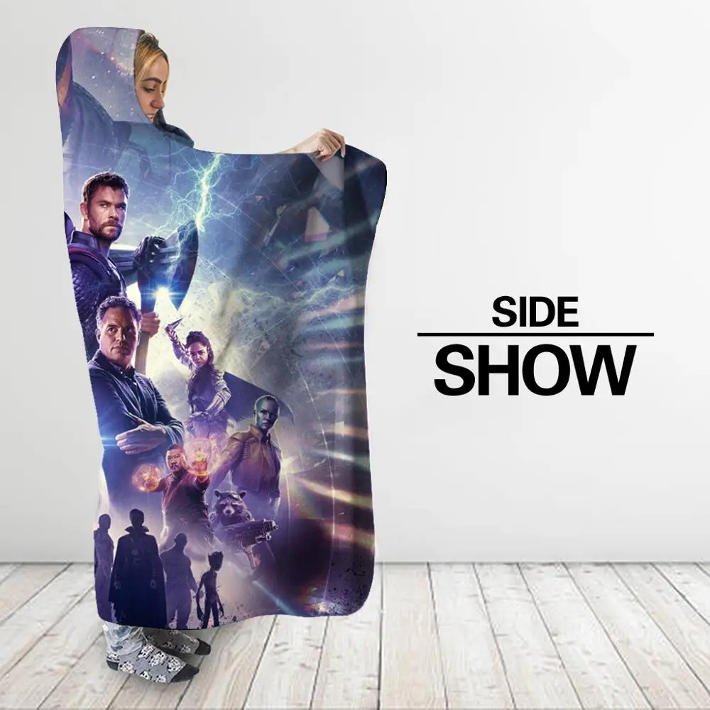 Мода Мстители печатные 3D носимые с капюшоном Одеяло супергерой взрослых пледы
