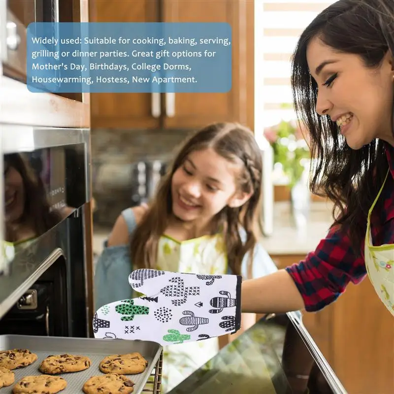 

1 Set Cooking Glove Pad Set Oven Baking Glove Microwave Heat Resistant Mitten