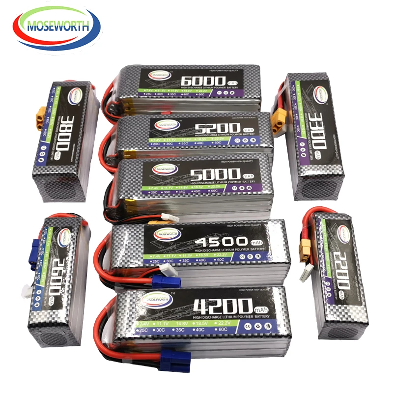 

22.2V 6S 2200 2600 3300 4000 5000 5200 6000mAh 30C 40C 60C Toys LiPo Battery For RC Airplane Quadrotor Helicopter Drone Car Boat