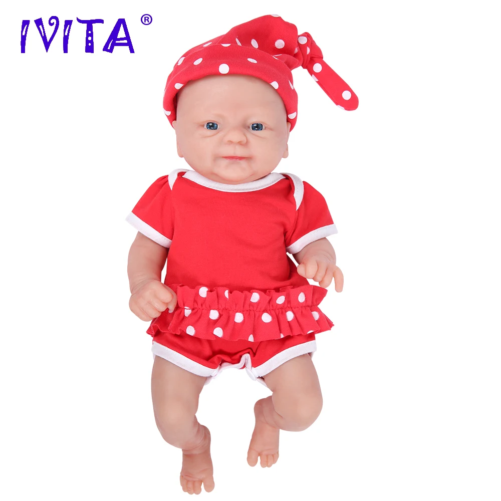 IVITA WB1514 46 см 3000 г настоящий полный силикон Bebe Reborn спящий малыш рот открываются игрушки закрытые глаза Младенцы для детей куклы