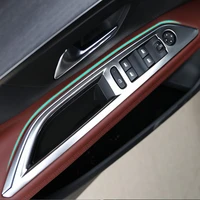 sbtmy car styling accessories door window lifter protection chrome trim strip interior stickers fit for 2017 peugeot 3008