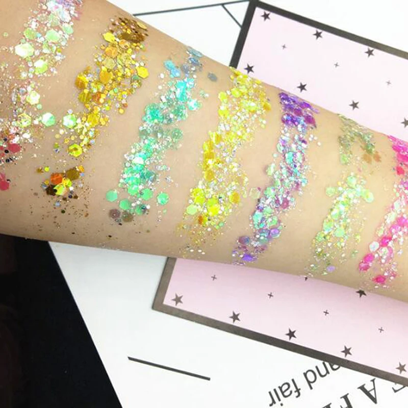 

1Box Glitter Face Glow Shimmer Liquid Maquiagem Eye Pigmento Mermaid Cream Highlighter Brighten Makeup