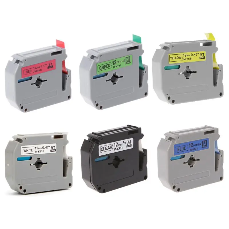 

Label Tape Printer Ribbon 12mm Width MK Series For Brother P-touch Label Maker