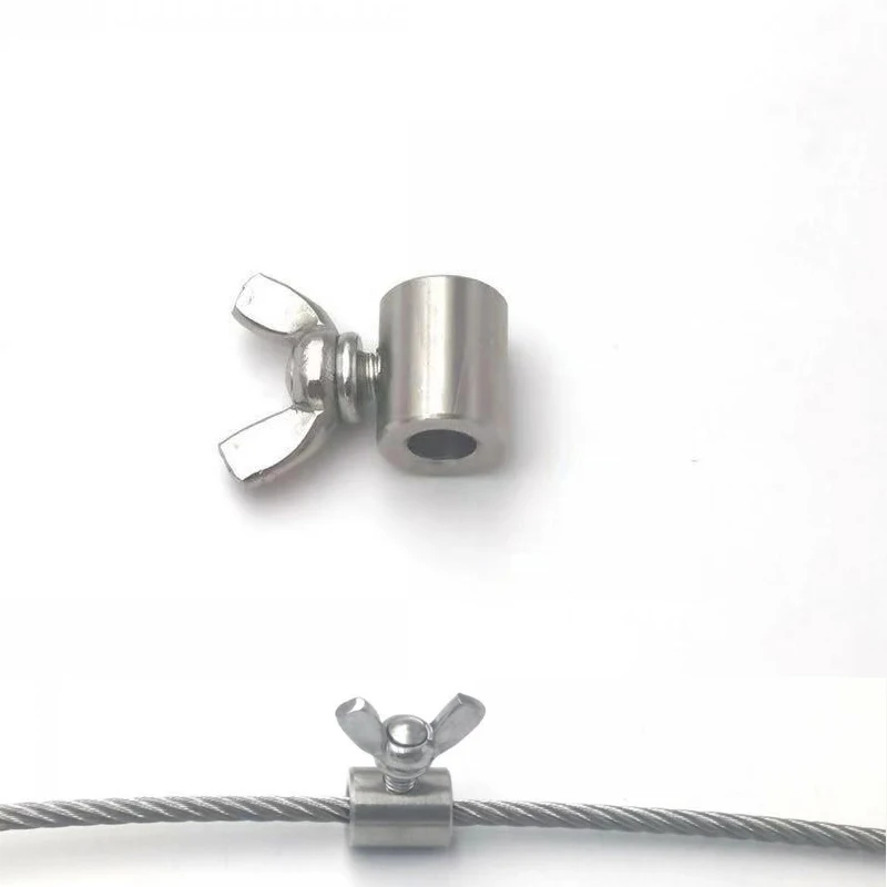 

2pcs 304 stainless steel handscrew clamp wire rope fasteners butterfly buckle for 2-8mm steel wire