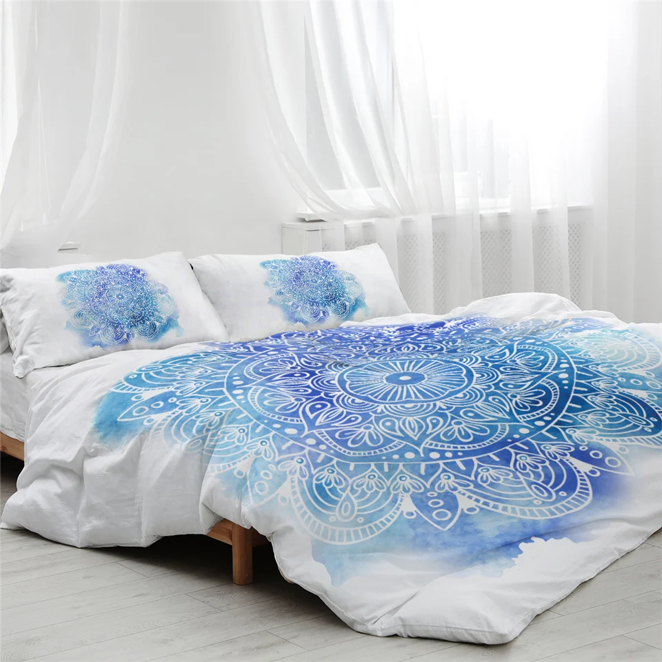 Blesslive цветок лотоса Tie Dye постельное белье 3 шт. богемный Мандала пододеяльник Желтый Фиолетовый Зеленый Tye Dye домашний текстиль - Цвет: 8
