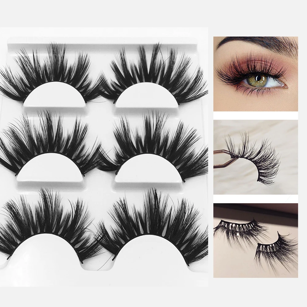 5 пар натуральный Набор накладных ресниц накладные ресницы 3D норковые волосы