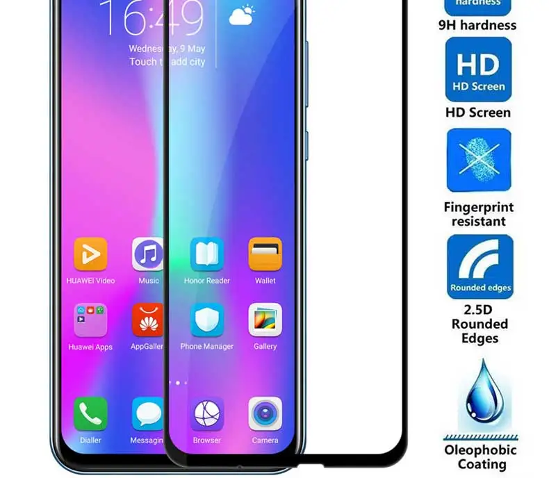 9D полное покрытие из закаленного стекла для Huawei Honor 8 9 10 Lite V9 V10 V20 Защитная пленка для экрана Honor 8X 9i 10