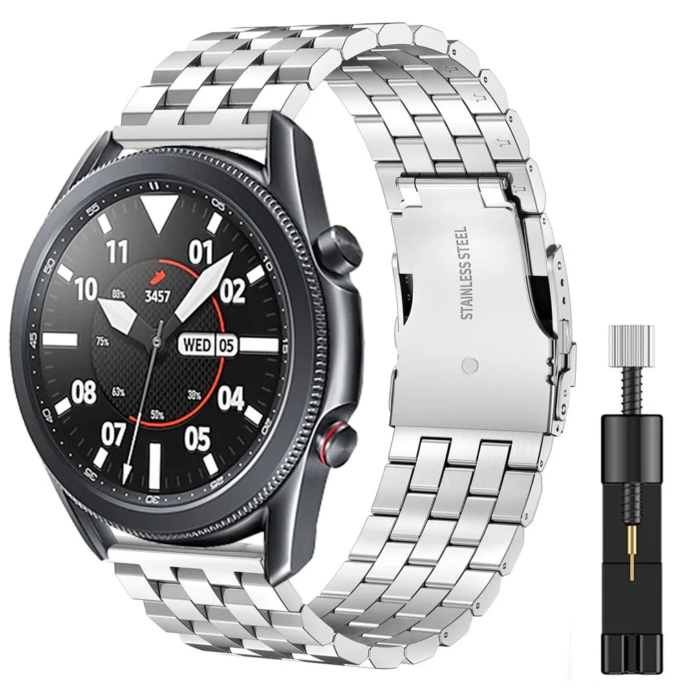 

for 2020 samsung galaxy watch 3 amazfit gts gtr 2 huawei watch gt 2 pro 46mm band for active 2 gear s3 stainless steel strap