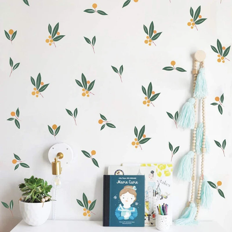 Conisi 32 шт. скандинавские мандарины зеленые листья наклейка на стену фрукты