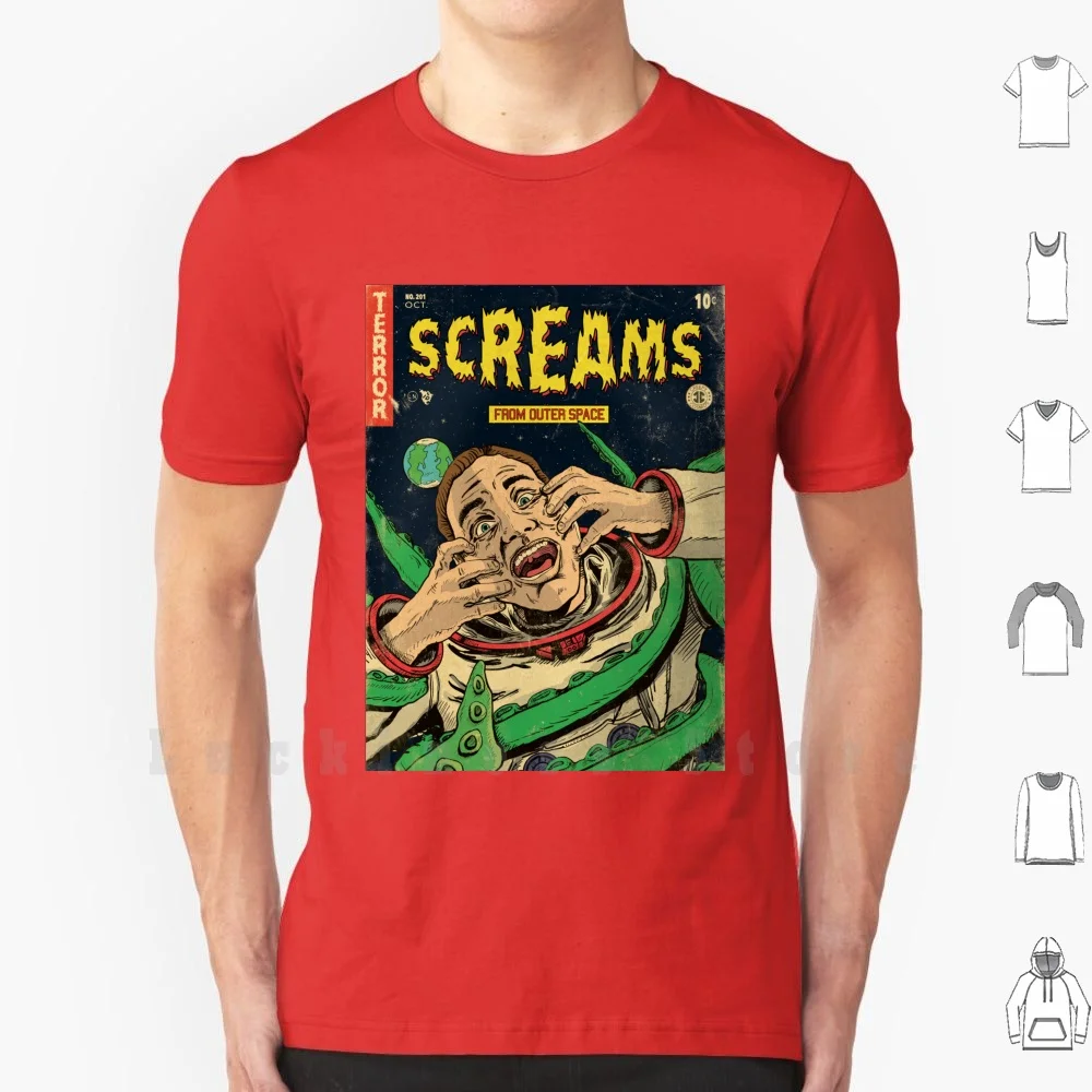 

Винтажная футболка с принтом в виде комиксов, большие размеры, 100% хлопок, Scifi, ужас, ужас