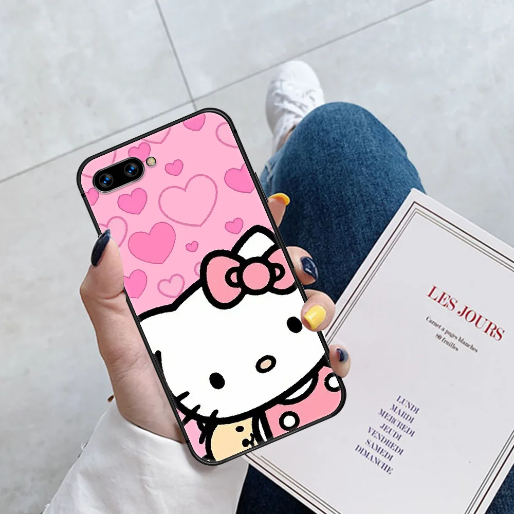 

Cartoon Hellos Kittys Cat Phone Case Cover Hull For HUAWEI Honor 6A 7A 7C 8 8A 8S 8x 9 9x 10 10i 20 Lite Pro black Back Painting