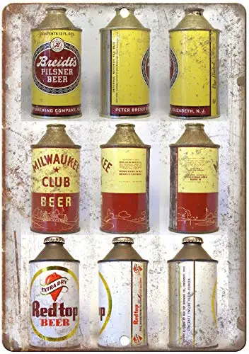 

Beer Cans Milwaukee Club Wall Decor Metal Tin Sign 12x16 Inch