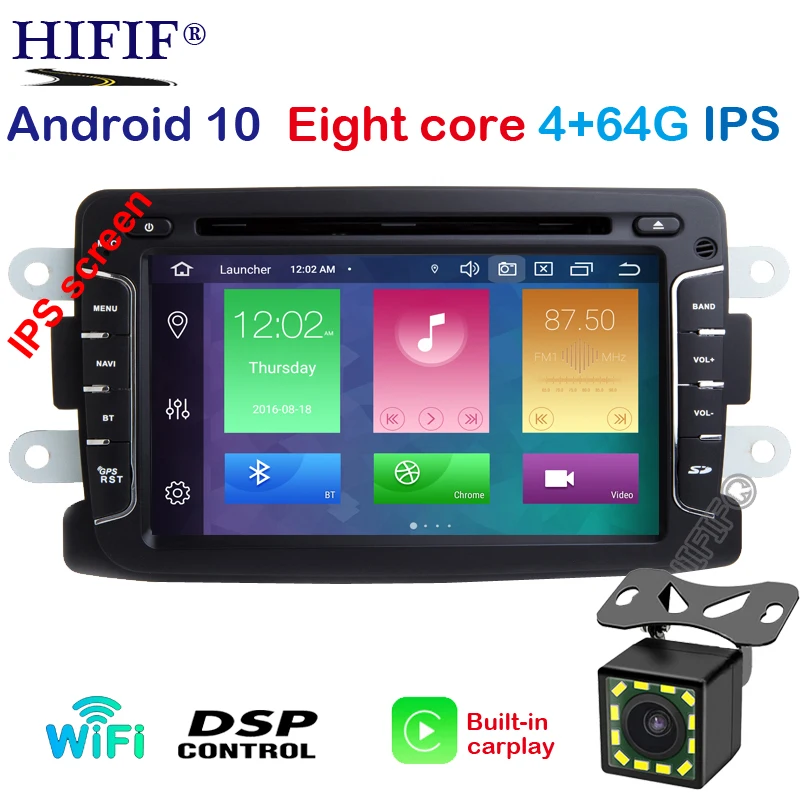 Автомобильный мультимедийный плеер DSP IPS Android10 для Dacia/Sandero/Duster/Renault/Captur/Lada/Xray 2/Logan 2