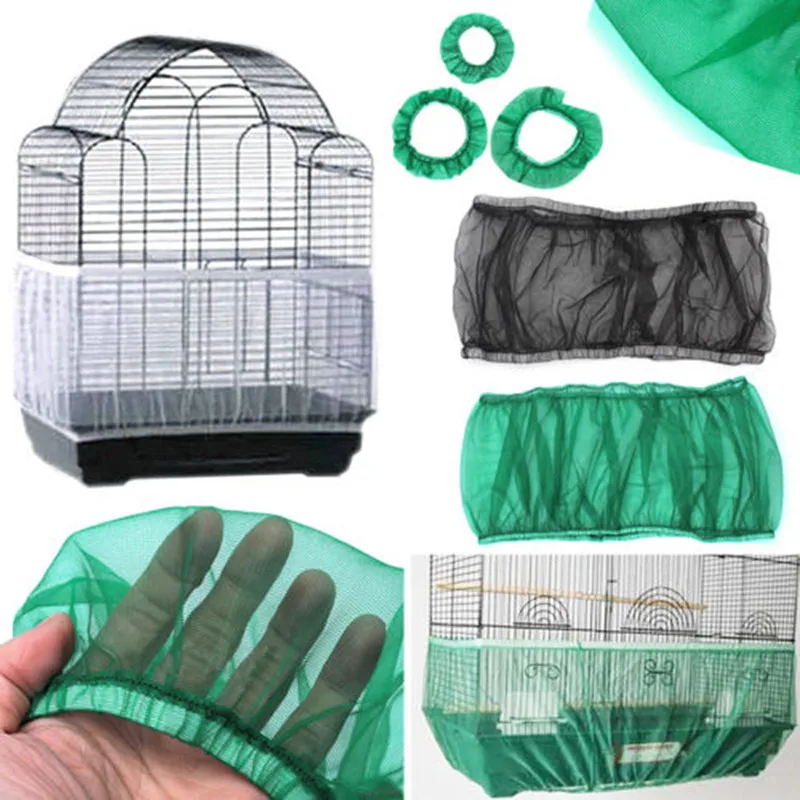 Bird Supplies Nylon Mesh Receptor Seed Guard Parrot Cover Soft Easy Cleaning Airy Fabric Cage Catcher|Птичьи клетки и гнезда| |