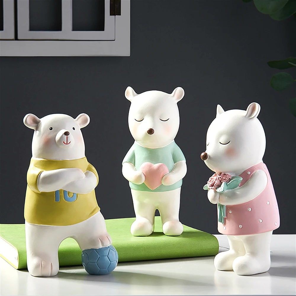 Кукольная Статуэтка из смолы с изображением маленького медведя украшения для