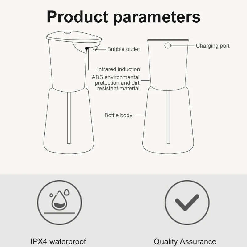300 мл автоматический раздатчик жидкого мыла Бесконтактный Сенсор пена для мытья