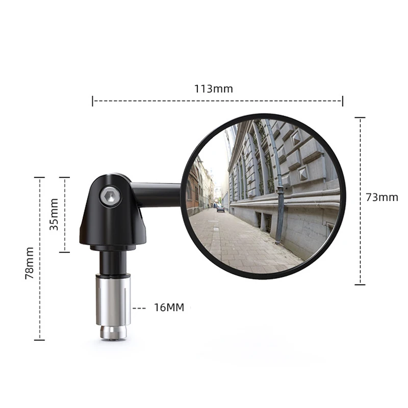 1 Pair Motorcycle Rearview Handle Bar End Mirrors Moto Accessories 16-18mm Universal Motorbike Handlebar Round Convex Mirror | Автомобили