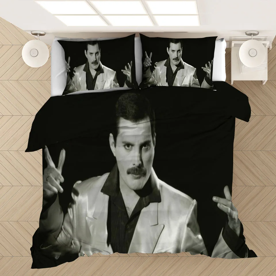 

Freddie Mercury 3D Printed Bedding Set Duvet Covers Pillowcases Comforter Bedding Set Bedclothes Bed Linen