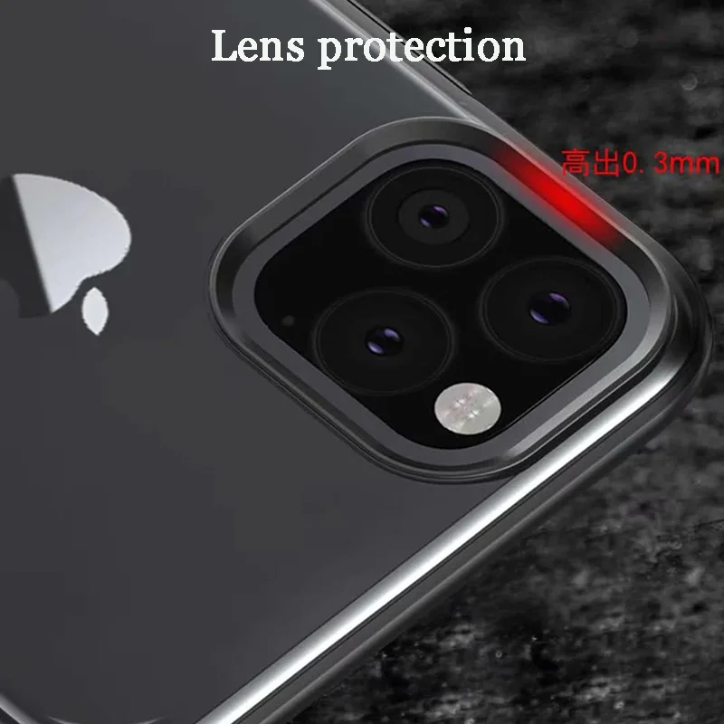 Для iPhone 11 Pro Max чехол с акриловой матовой задней оболочкой + роскошная силиконовая