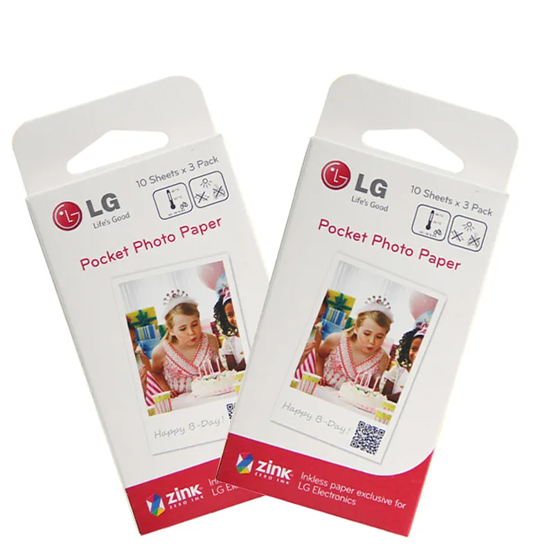Фотобумага Zink для LG PD221 PD233 PD239 PD251 PD261 2 шт. 30 листов/коробка 5*7 6 см|Ленты принтеров| |