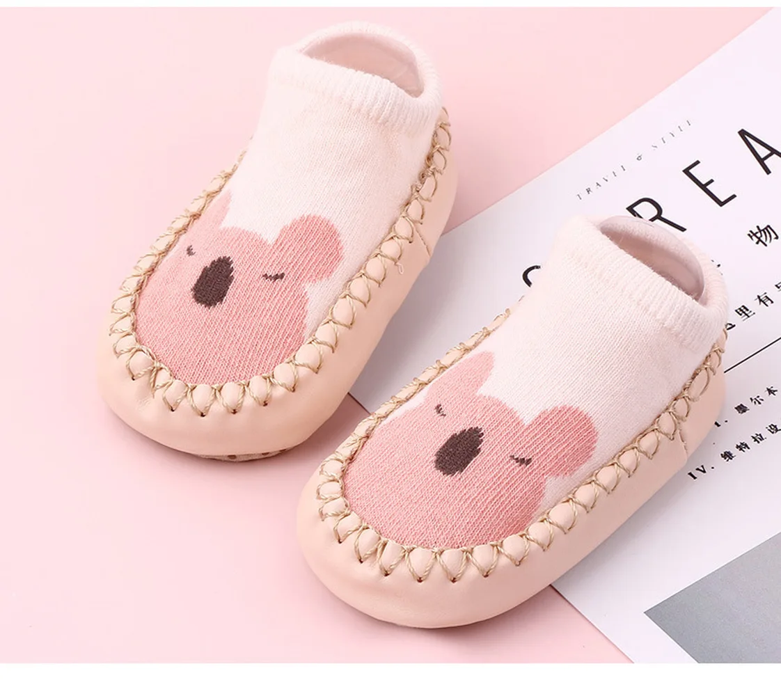 Обувь для маленьких мальчиков и девочек Мягкие носки новорожденных Хлопковые