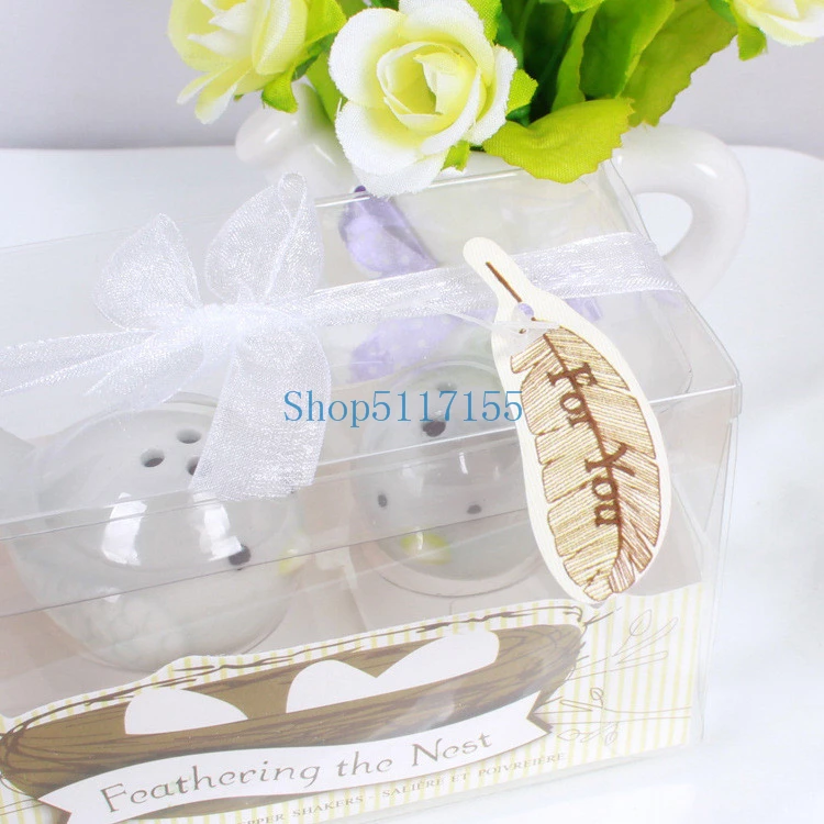 

100Set/Lot=200Pcs/Lot+Feathering the Nest Love birds Salt and Pepper Shaker wedding favors and gifts+Free shipping