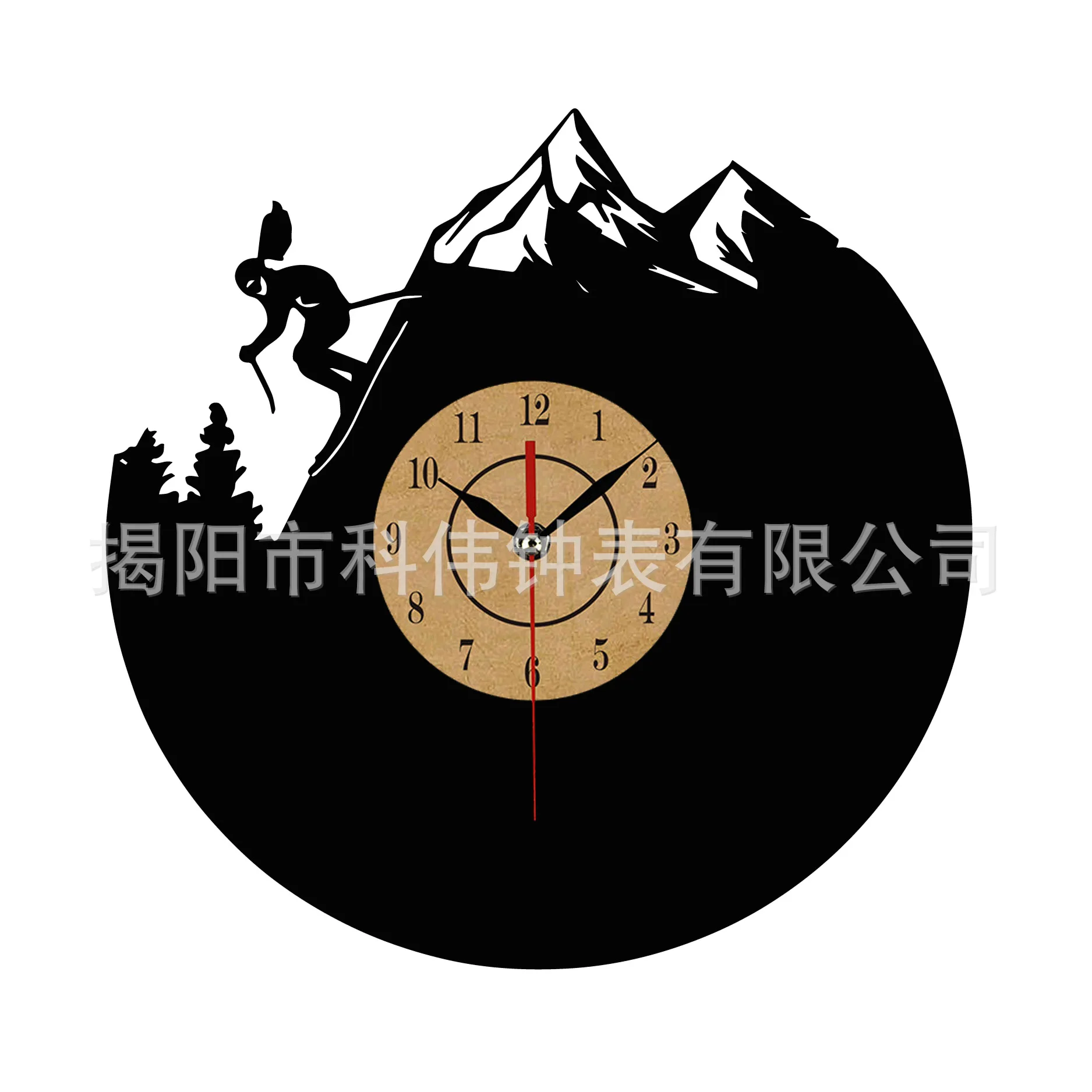 

Fashion creative retro vinyl record personality sports theme Shi Ying wall stickers wall clock