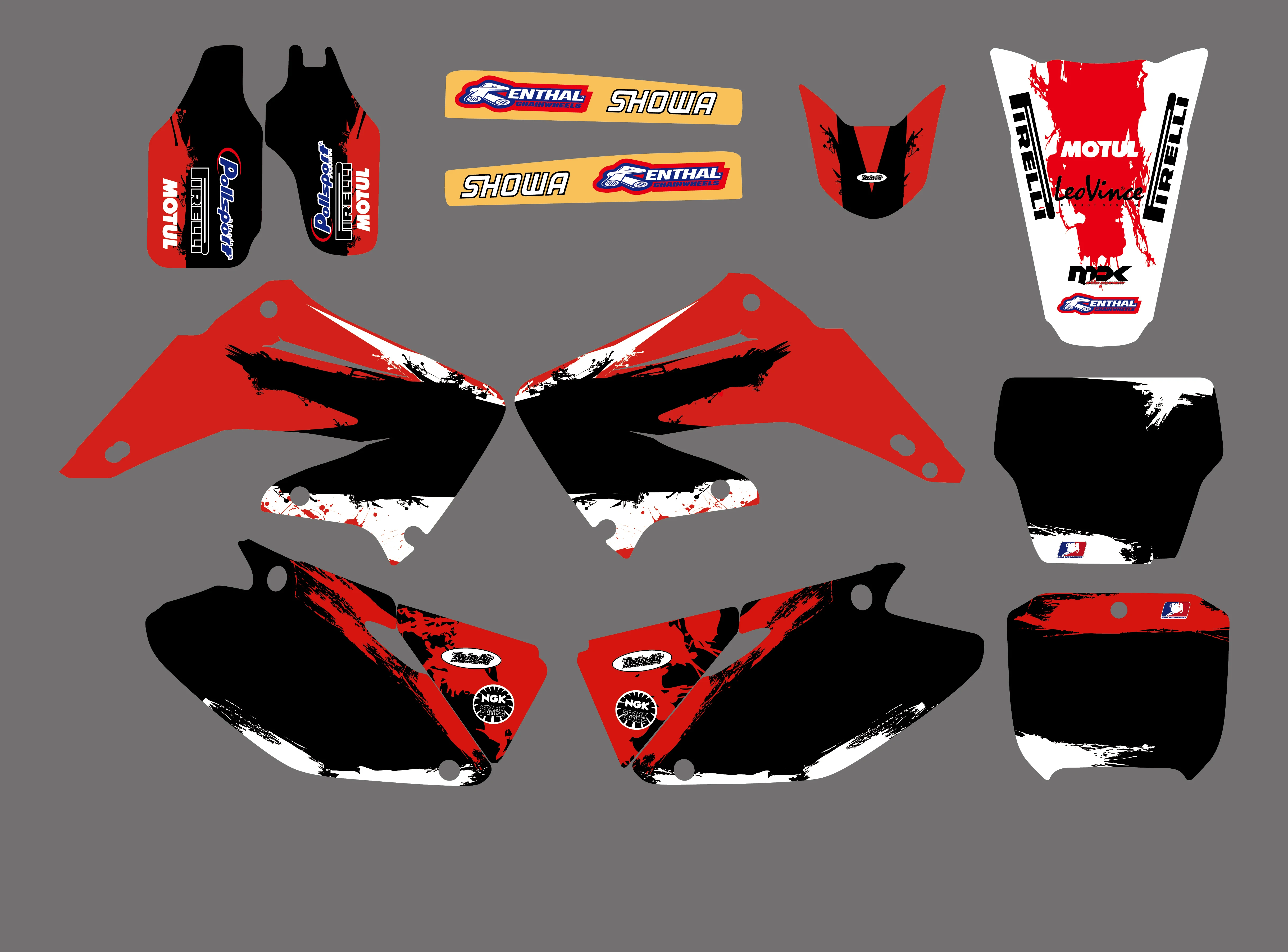 Набор стикеров для Honda CR125 CR250 2002 2012 CR125R CR250R CR 125 250 125R 250R|Наклейки и стикеры| |