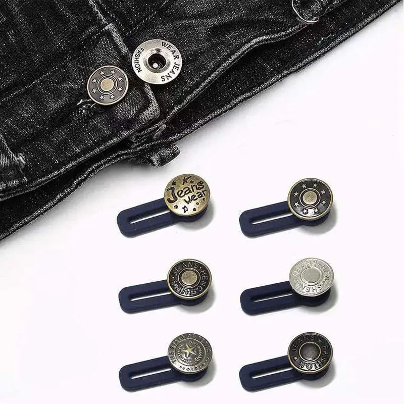 

Jeans Retractable Button Waist Extender - Jeans Retractable Button Adjustable Disassembly Jeans Waist Metal Letter Sewing Jokers