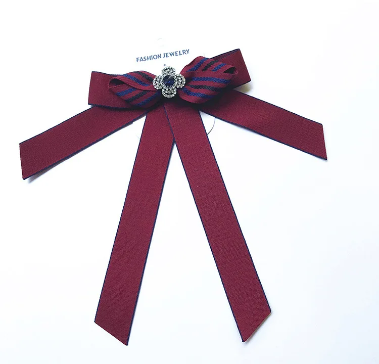 Новые женские красные броши на булавке с длинной лентой бантом модные ювелирные