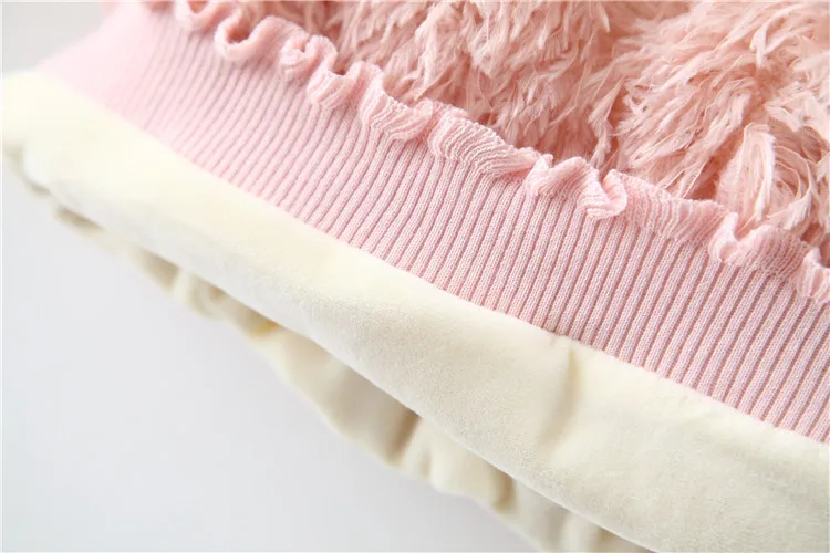 Зимний свитер для маленьких девочек модная верхняя одежда из плотного бархата