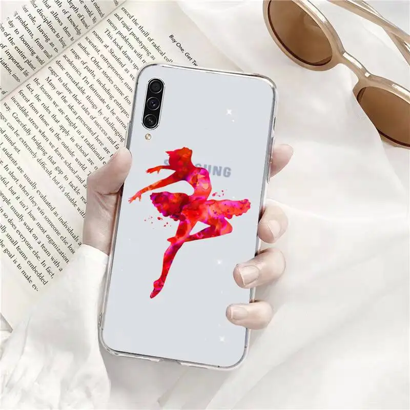 

Cute colorful ballerina Phone Cases Transparent for Samsung s9 s10 s20 Huawei honor P20 P30 P40 xiaomi note mi 8 9 pro lite plus