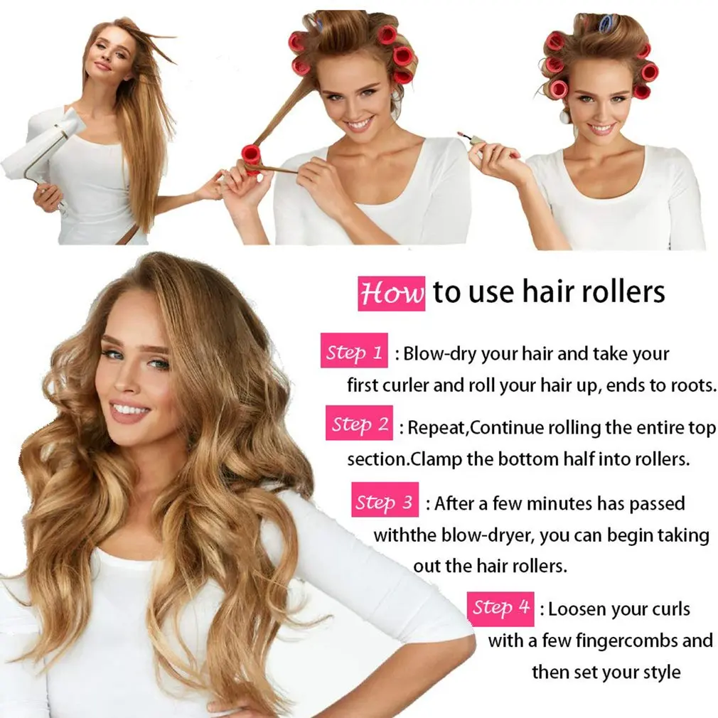 

12 Pcs Lazy Self-adhesive Curling Hairdressing Tool Deduction Various Hairstyles Curling Color Random