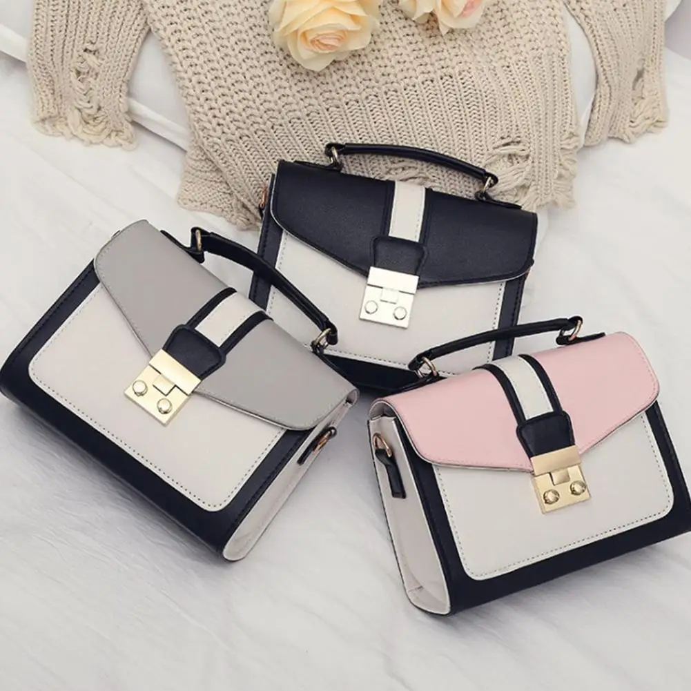 Женская сумка Повседневная на одно плечо искусственная кожа контрастный цвет