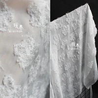 tassels chiffon tulle fabric white plum blossom patterns diy patchwork stage decor various skirts wedding dress designer fabric