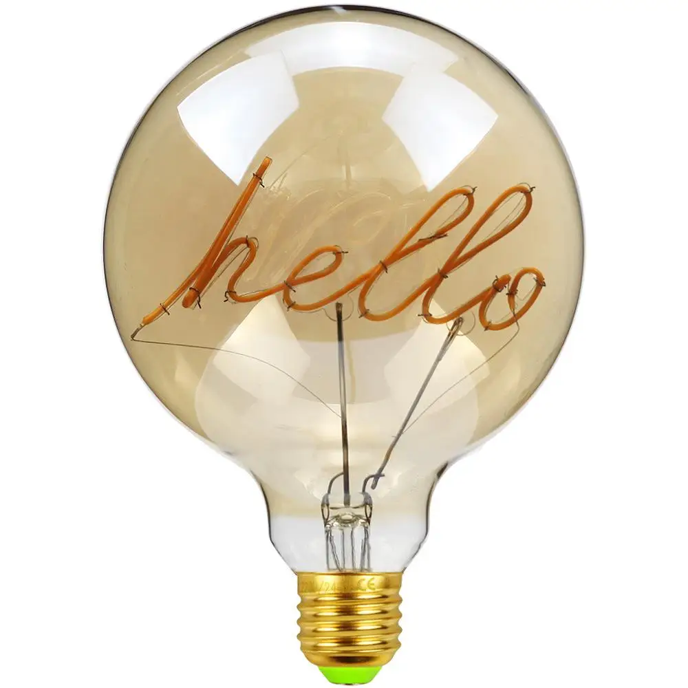 LumiParty G125LED Bulb HELLO Soft Spiral Filament 220V 4W E27 Vintage Lamp for Bar Coffee Restaurant Xmas Party Decoration | Лампы и