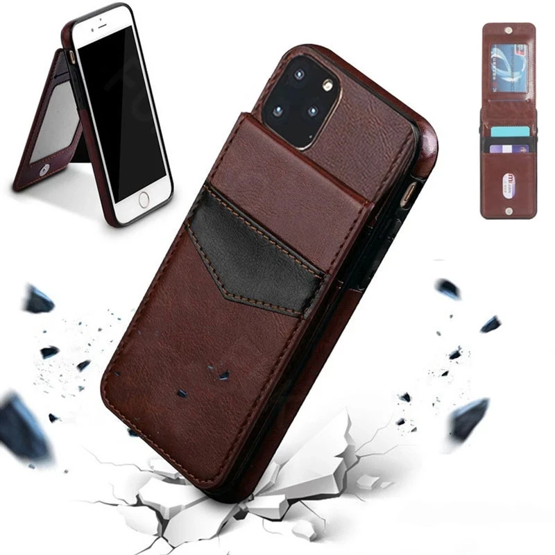 

Leather Wallet Case Luxury Purse For iPhone 11 12 Pro XS Max mini XR X 6 6s 7 8 Plus Wallet Card Slot Shockproof Flip Back Cover